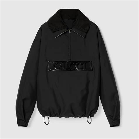 gucci gabardina|Techno garbardine caban in black .